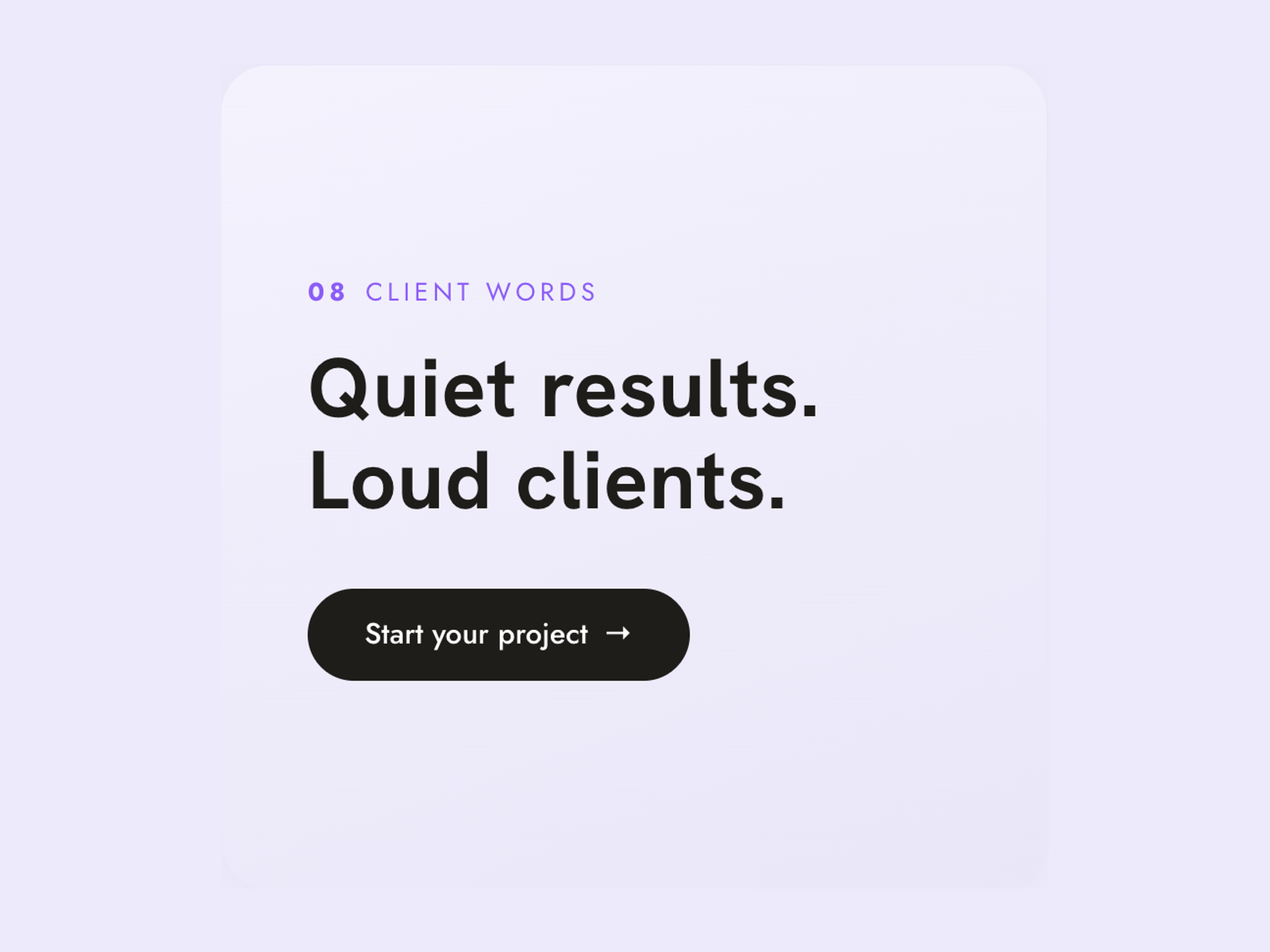 Intro panel with call-to-action