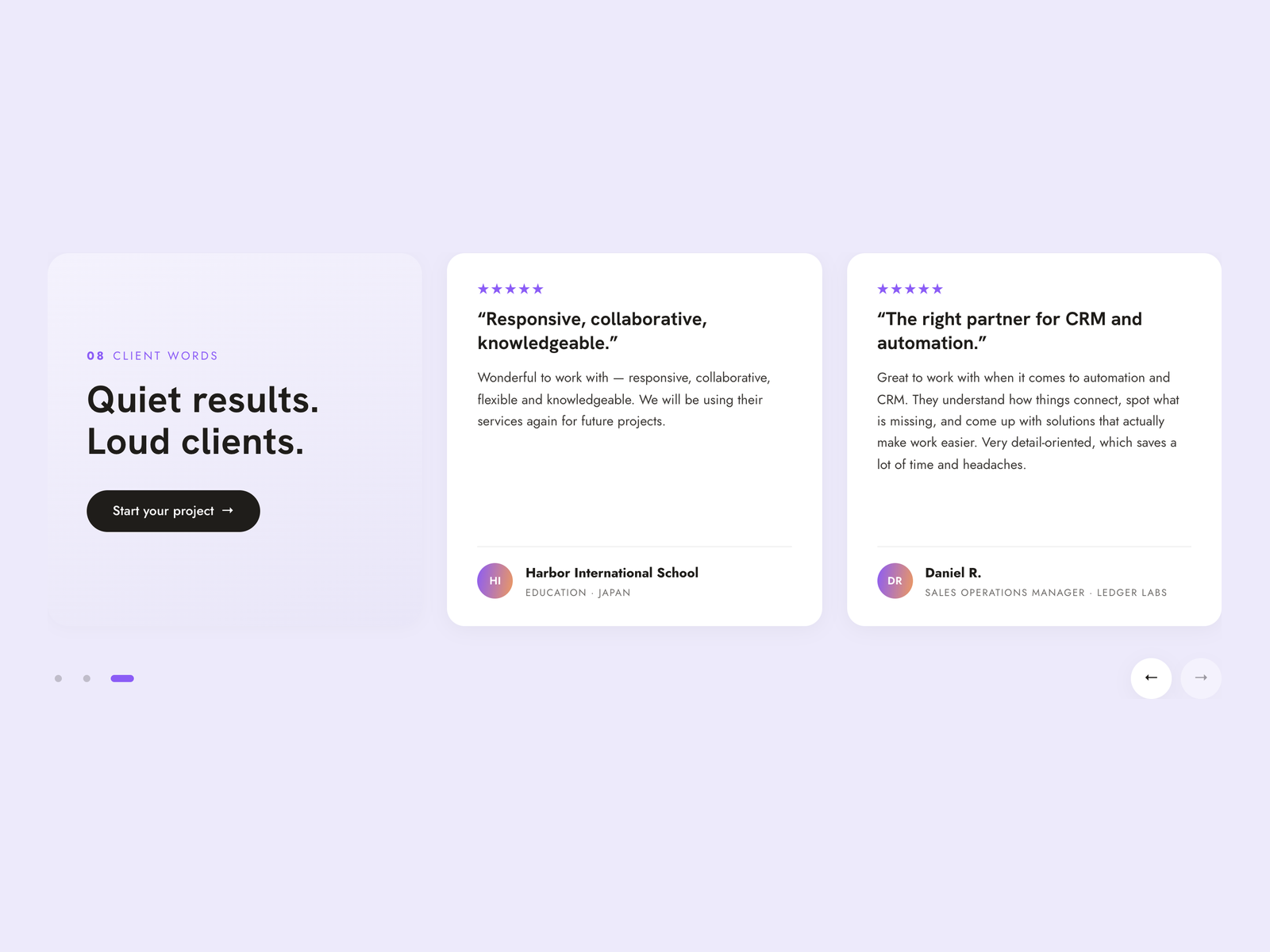 Layout that adapts to any number of reviews